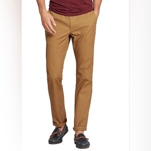 Bonobos Washed Chino Pants Tan Men's 33X34 Slim Straight Fit Khaki Flat Front